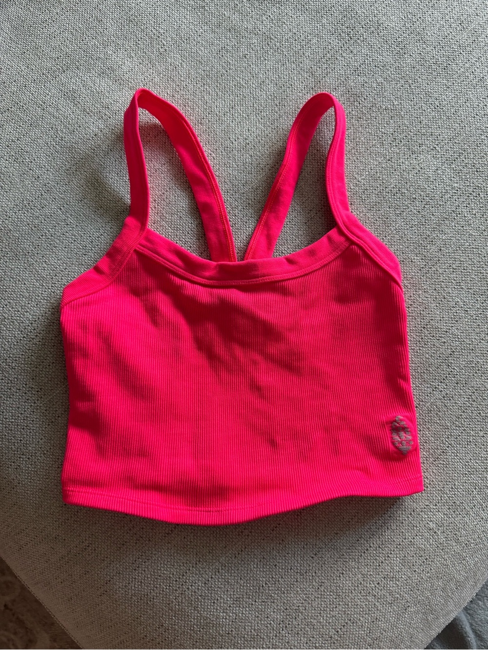 All Clear Solid Cami Free People Movement Ribbed Cropped Tank - Hot Pink - Picture 2 of 4